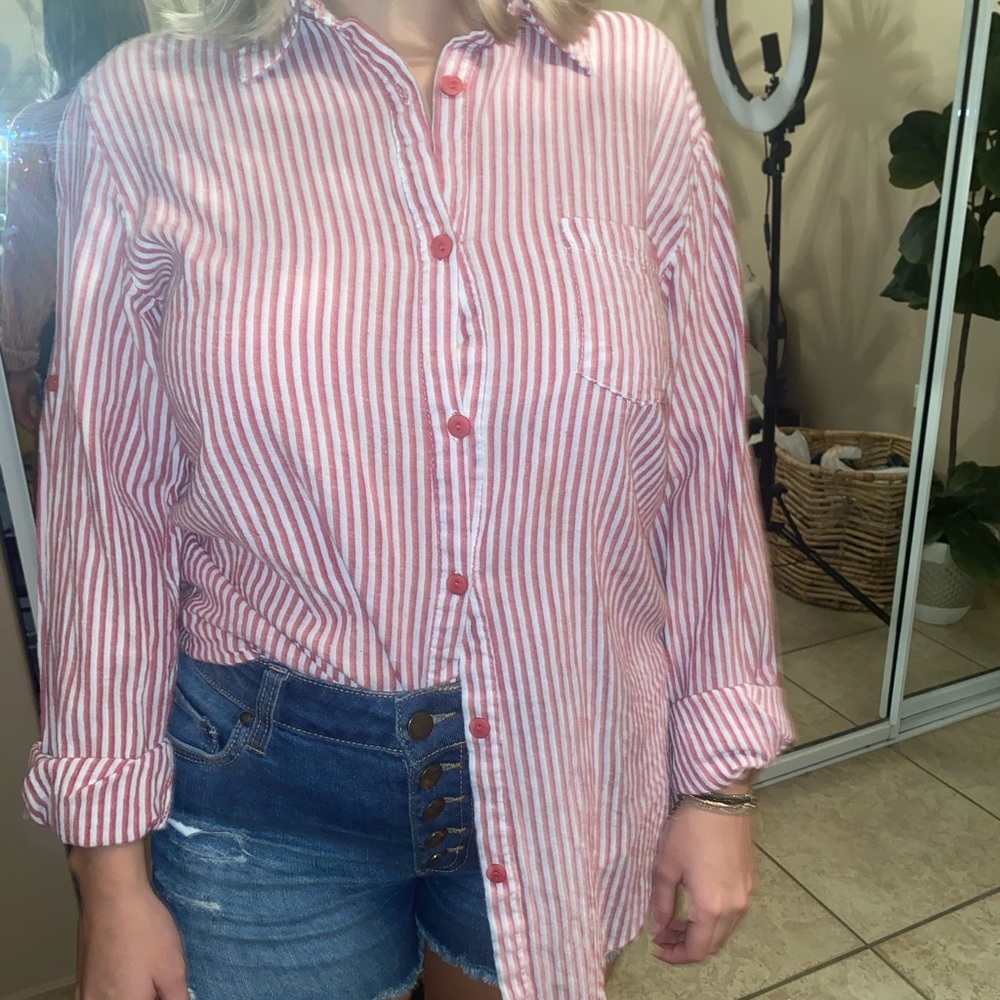 White and red strips shirt
